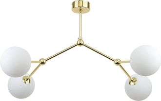 Luminosa Light Designs TK Fairy Lámpara de techo semiempotrada Globe Multi Arm, dorada, 66 x 49 x 42 cm, 4 brazos G9