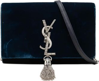 Saint Laurent Pre-owned Saint Laurent Velvet Crystal Monogram Kate Tassel Wallet On Chain Ladies DNZD80MW9ORZ4RW4