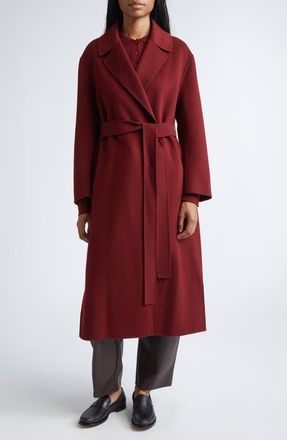 Max Mara Luna Virgin Wool Wrap Coat in Raspberry at Nordstrom, Size 12