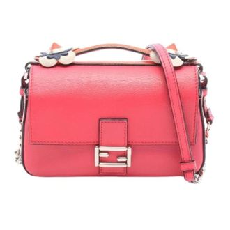 Fendi Pre-owned Double Micro Baguette Leren 2way Handtas - Dames - Pre-owned - Roze - Maat: ONE Size Leer
