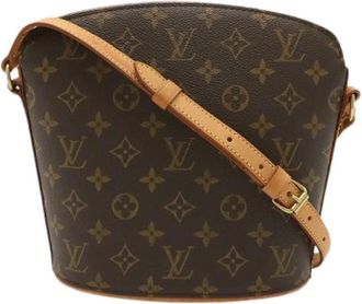 Louis Vuitton Pre-owned Bucket Bags, female, Brown, Size: ONE SIZE Pre-owned Monogram Drouot Shoulder Bag