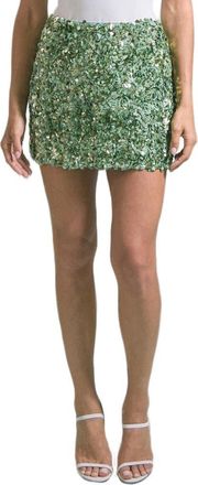 endless rose Sequin A-Line Miniskirt in Green at Nordstrom, Size X-Small