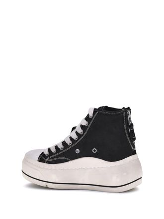 R13 Womens High Top Sneakers Black Upper: Polyurethane Trainers