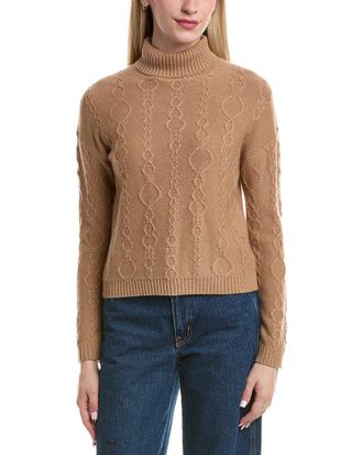 Bruno Magli Modern Cable Turtleneck Wool & Cashmere-Blend Sweater