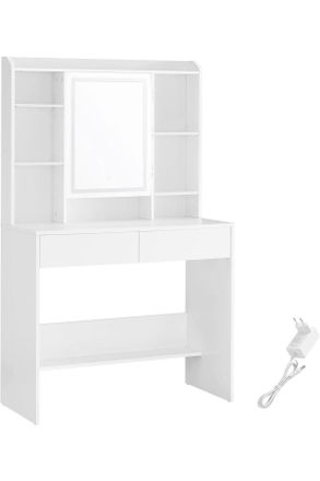 Boxxx Schminktisch, Weiß, Glas, Holzwerkstoff, 2 Schubladen, rechteckig, Wange, 40x144.7x90 cm, Kleinmöbel