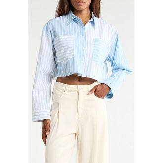 BOSS Erisa Cropped Shirt in Open White at Nordstrom Rack, Size 10