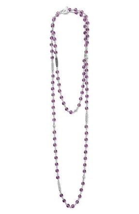 Lagos Caviar Icon Amethyst Bead Dual Layer Necklace in Amathyst at Nordstrom