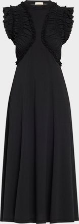 Ulla Johnson Shiva Sleeveless Ruffled Midi Dress