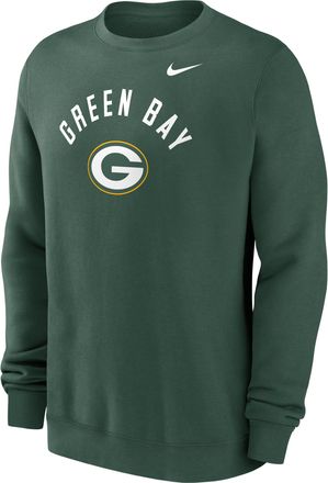 Nike Green Bay Packers Club Nike Mens NFL Pullover Crew in Green | NKPV3EE7T-ANW