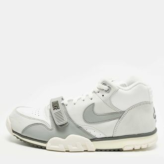Nike Air Trainer 1 Photon Dust Light Smoke Grey Size 45 White/Grey Nubuck and Leather High Top Sneakers