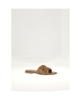 Celine Womens Mule Triomphe 15 Cinnamon Calf Leather Sandal