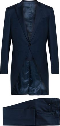 Canali single-breasted wool suit - men - Wool/Cupro - 56 - Blue