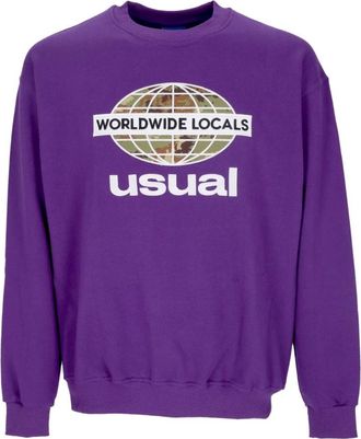 Usual Lichtgewicht Crewneck Sweatshirt - Heren - Sweatshirts - Paars - XL - Katoen - Hoodies & sweatvesten