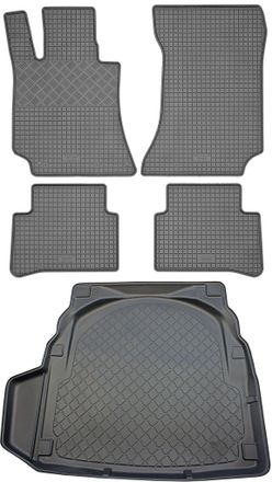 OEM Juego De Alfombrillas De Goma Para Coche Y Alfombrilla Para Maletero Para Mercedes Clase E W212 Sed&aacute;n (4 Puertas) De Marzo De 2009 A Marzo De 2016