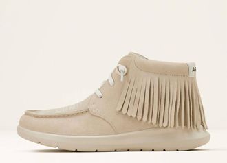 Ariat Womens Hilo High-Top Fringe Suede Casual Shoe In Sand