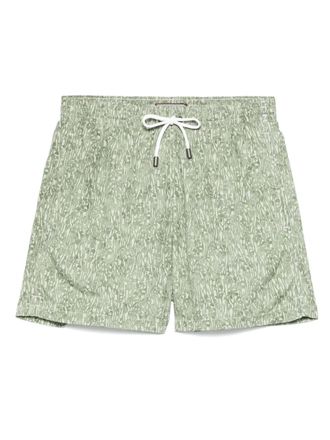 Canali floral-print swim shorts - Green
