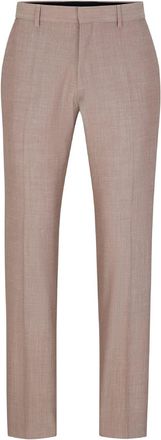 HUGO BOSS Mens Genius Solid Patterned Straight Trousers in Pink - Size 30W/32L