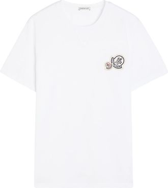 Moncler Logo-appliqu&eacute;d Cotton T-shirt - White - Xxl