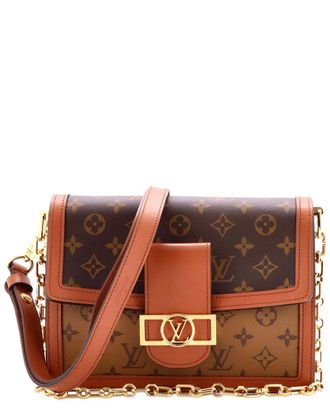 Louis Vuitton Brown Reverse Monogram Canvas Dauphine Mm (Authentic Pre-Loved)