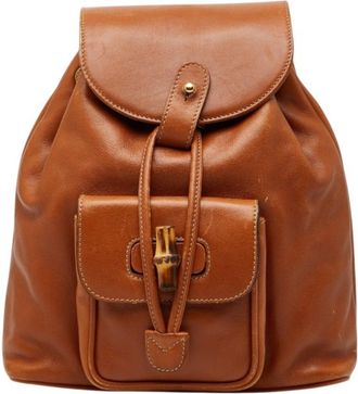 Gucci Bamboo Brown Bamboo Backpack (Pre-Owned)