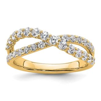 Diamond2Deal 14k Gold Lab Grown Diamond Wedding Band Ring 1Ct Clarity- VS Color- D-E