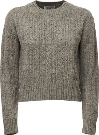 MC2 Saint Barth Lalia Ronde hals gebreide trui - Dames - Ronde hals truien - Beige - XS - Wol - Truien & Vesten