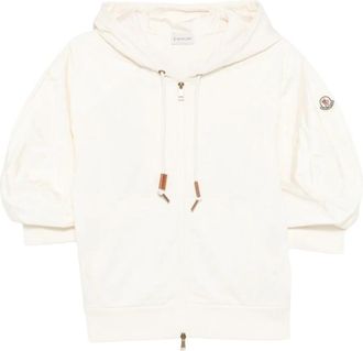 Moncler Sweatshirt met ritssluiting - Dames - Vesten met rits - Beige - S - Katoen - Hoodies & sweatvesten