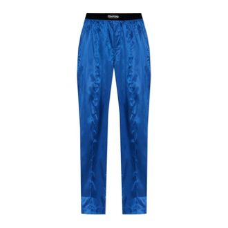 Tom Ford Pyjamas, male, Blue, Size: 2XL Silk Pajama Pants