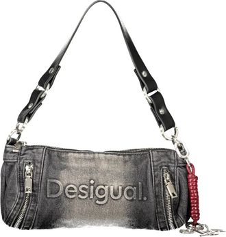 Desigual Half Logo Denim Zarauz Tas - Dames - Schoudertassen - Zwart - ONE Size - Denim - Tassen