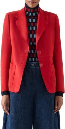 Akris Tailored Suede Blazer in Rusty Red at Nordstrom, Size 10