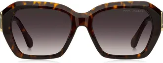 Marc Jacobs 55mm Square Geomatric Sunglasses in Havana/burgundy at Nordstrom