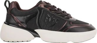 Pinko Pinko, Schoenen, Dames, Zwart, 40 EU, Leer, Alba Leren Sneakers