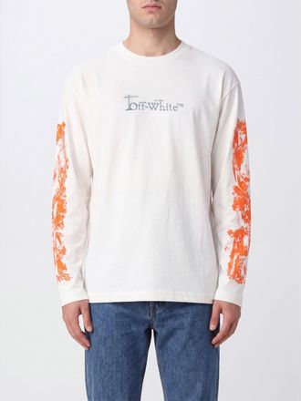 Off-white T-shirt a maniche lunghe in cotone con stampa grafica Arrow