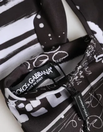 Dolce & Gabbana Black White DG Logo Elbow Length Mitten Womens Gloves