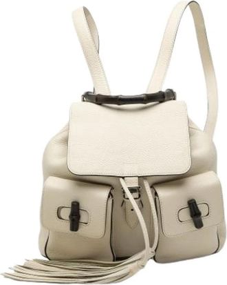 Gucci Pre-owned Vintage Rugzak - Dames - Vintage Rugzakken - Wit - ONE Size - Leer - Vintage