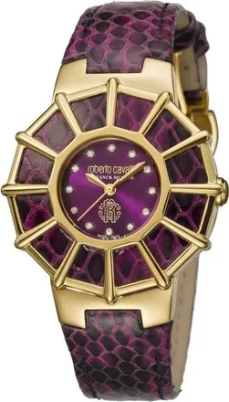Roberto Cavalli Webbing by Franck Muller Quartz Diamond Purple Dial Ladies Watch