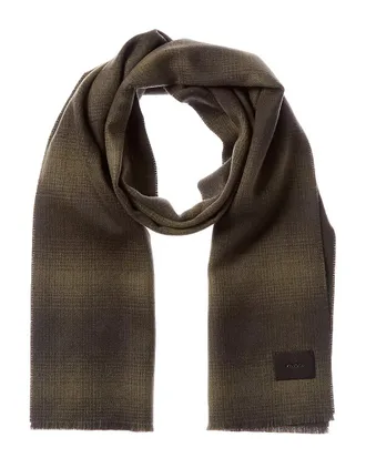 Vince Doubleface Shadow Plaid Wool & Cashmere-Blend Scarf