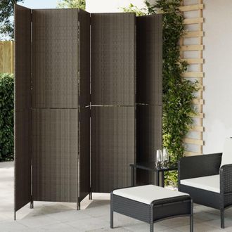 vidaXL Biombo De 6 Paneles Rat&aacute;n Sint&eacute;tico Gris Vidaxl