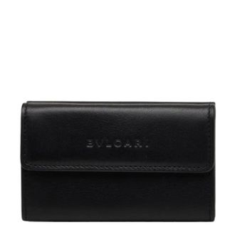 Bulgari Pre-owned Vintage Tri-fold Portemonnee - Dames - Vintage Accessoires - Zwart - ONE Size - Leer - Vintage