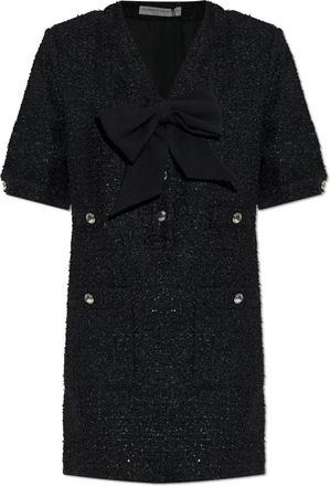 Alessandra Rich Tweed jurk met strik - Dames - Korte kleedjes - Zwart - S - Tweed - Kleedjes