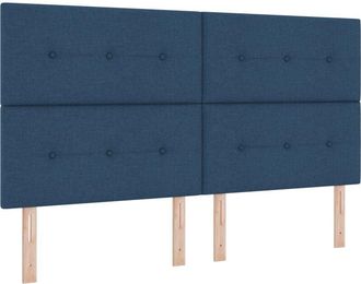 vidaXL Led Headboard with led Strip Lights Manual Blue 180 cm Fabric Vidaxl