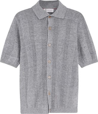 Brunello Cucinelli Linen and Cotton Cardigan - male - Brunello Cucinelli - Cardigans - Gray - 2XL - Knitwear