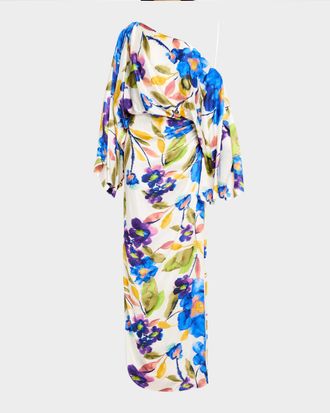 Ramy Brook Noel Floral Asymmetric Maxi Dress
