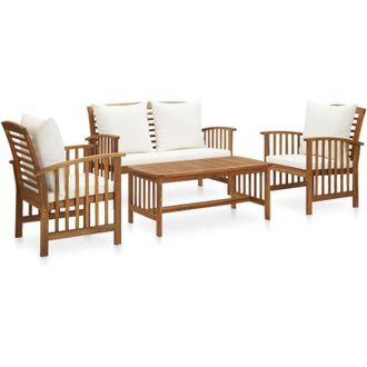 vidaXL Vidaxl - Set Divani da Giardino 4 pz con Cuscini in Massello di Acacia