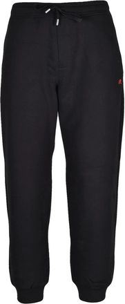 Replay Relaxed Fit Black Sweatpants with Embroidered Logo Detail