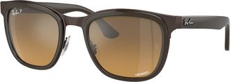 Ray-Ban RB3709 Clyde Asian Fit Polarized 9259A2 Mens Sunglasses Brown Size 53