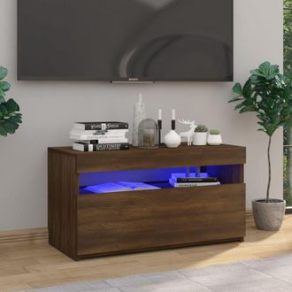 vidaXL Vidaxl - Mobile Porta tv con Luci led Rovere Marrone 75x35x40 cm