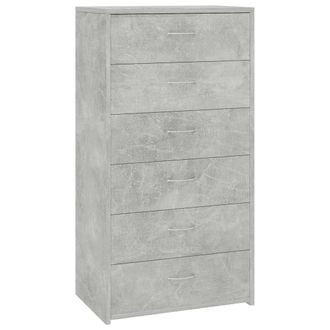 vidaXL Vidaxl - Aparador Con 6 Cajones Contrachapada Gris Hormig&oacute;n 50x34x96cm