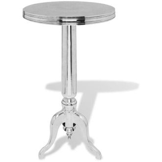 vidaXL Side Table Round Aluminium Silver vidaXL