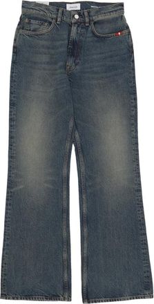 Amish Hoge Taille Cigarette Cut Denim Jeans - Dames - Loose Fit Jeans - Blauw - W28 - Denim - Jeans